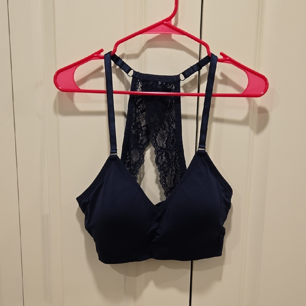 Elegant Navy Lace Bralette